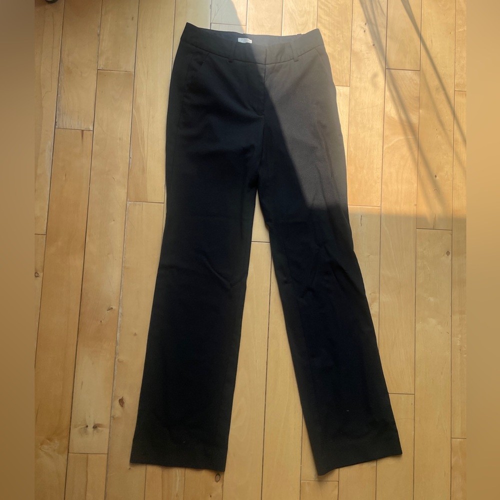 J. Crew Mid-rise Straight-leg Black Wool Trousers